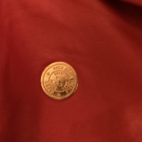 ITALIAN RED CALFSKIN LEATHER COAT - Picture 2 of 6